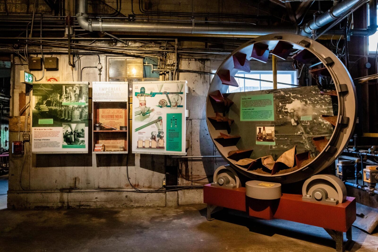 Cross section of herring meal dryer